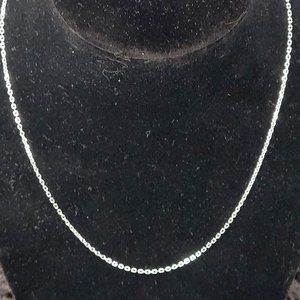Chaulri Sterling Silver Chain Link Necklace Adjustable up to 18"